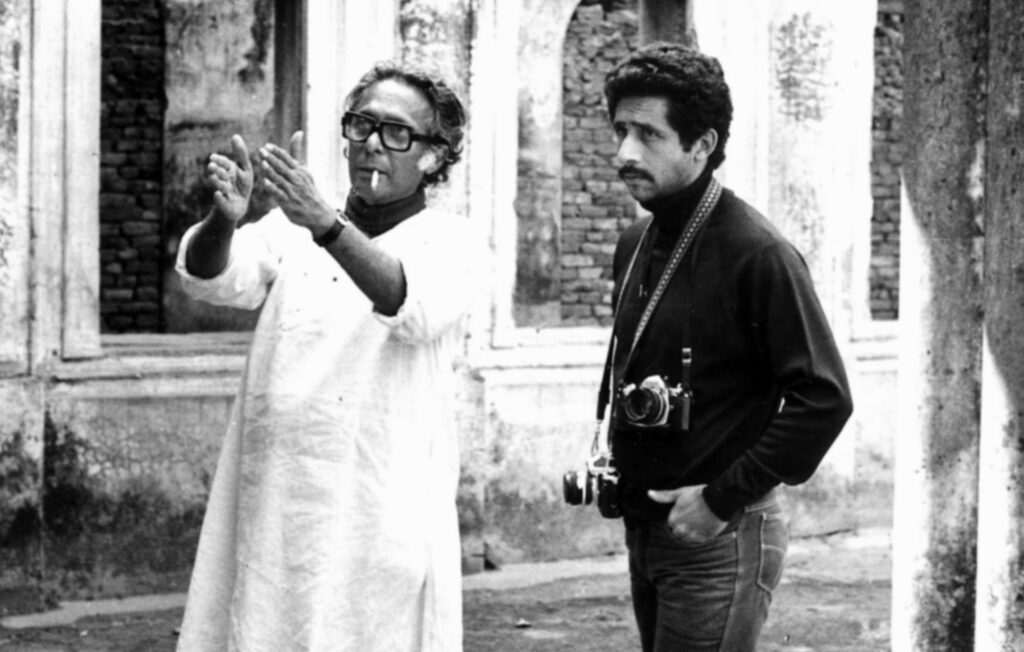 Mrinal Sen at the Cannes Film Festival, representing Indian New Wave Cinema.